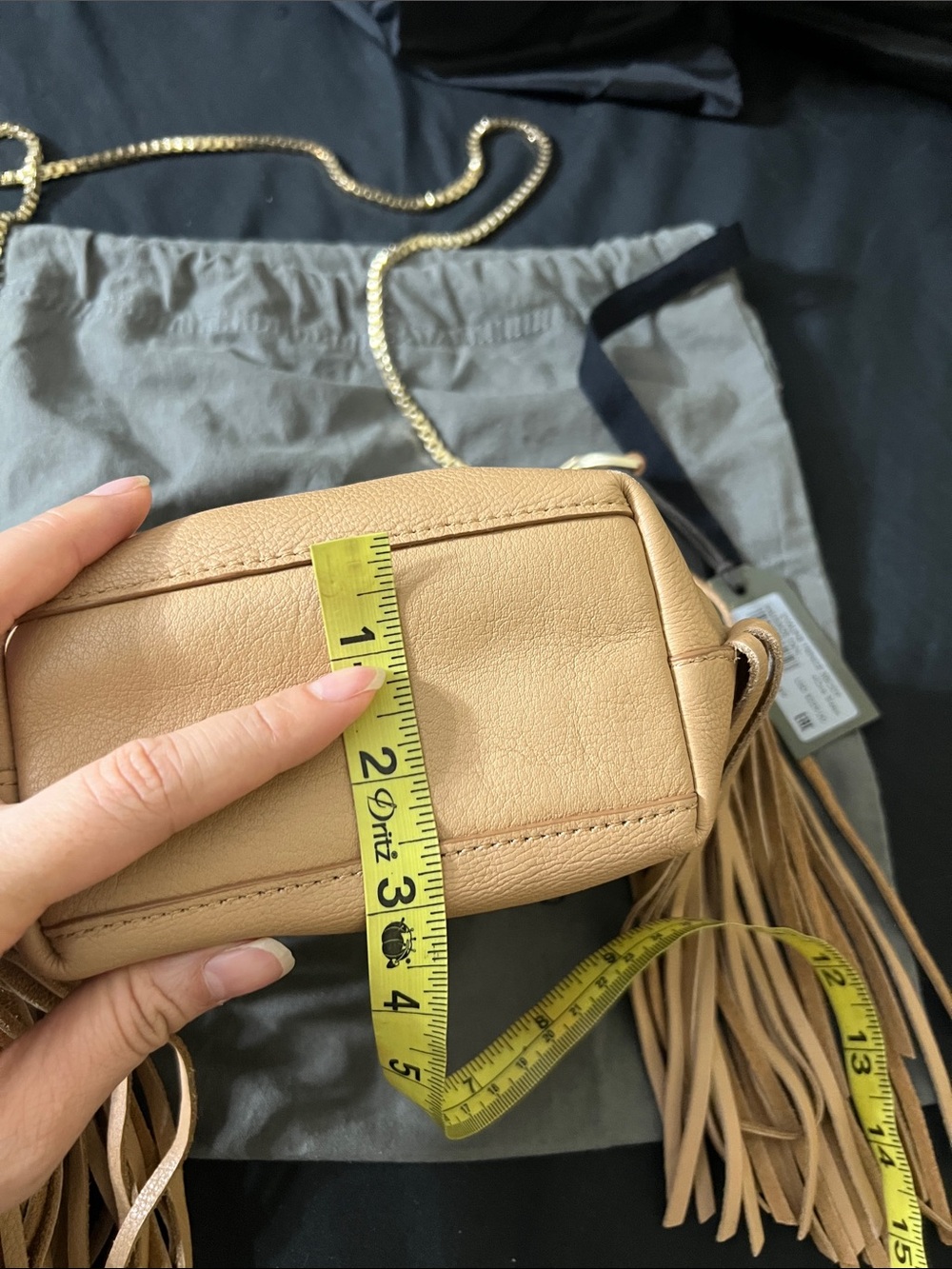 ALL SAINTS Evaline Fringe Crossbody - Palisade Tan - Picture 10 of 11